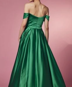 Nox Anabel R1032 - Off Shoulder A-Line Prom Dress