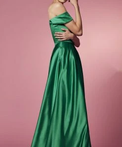 Nox Anabel R1032 - Off Shoulder A-Line Prom Dress