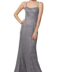 Nox Anabel - R273 Shimmering Halter Neck String Tie Back Mermaid Gown