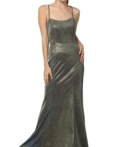 Nox Anabel - R273 Shimmering Halter Neck String Tie Back Mermaid Gown