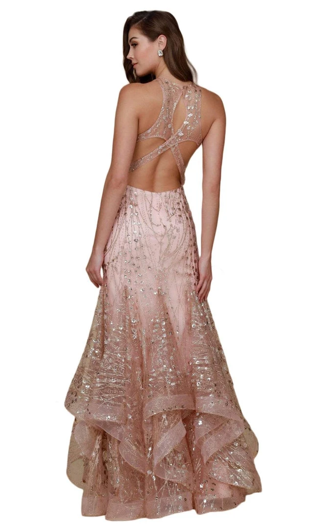 Nox Anabel - T153 Rhinestone Accented Illusion Halter Mermaid Dress 8 Nox Anabel - T153 Rhinestone Accented Illusion Halter Mermaid Dress