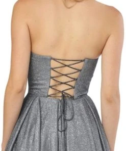 Nox Anabel - T258 Lustrous Strapless Sweetheart A-Line Evening Gown