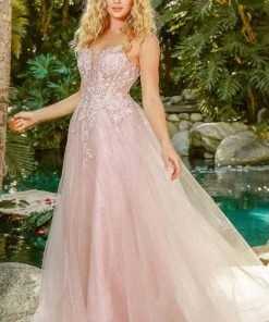 Nox Anabel - T449 Scoop Neck A-line Prom Dress