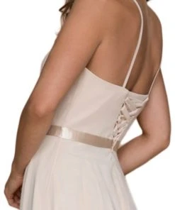 Nox Anabel - Y102P Sleeveless Halter Neck A-line Dress