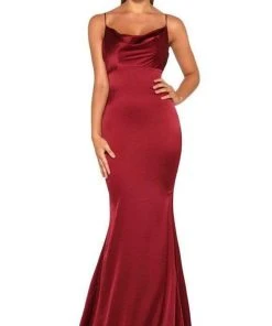 Portia And Scarlett - Dana Gown Cowl Neck Satin Gown