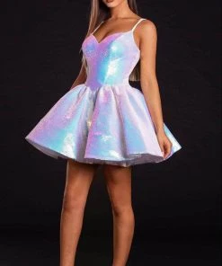 Portia And Scarlett - PS21001 Sequined A-Line Cocktail Dress