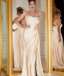 Portia And Scarlett - PS21218 Sweetheart Neck Drape Fitted Gown