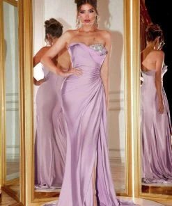 Portia And Scarlett - PS21218 Sweetheart Neck Drape Fitted Gown