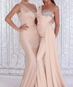 Portia And Scarlett - PS21219 Embellished One Shoulder Trumpet Dress