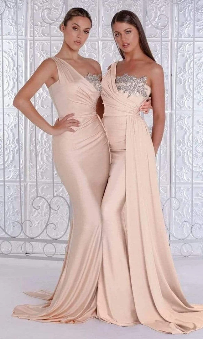 Portia And Scarlett - PS21219 Embellished One Shoulder Trumpet Dress 4 Portia And Scarlett - PS21219 Embellished One Shoulder Trumpet Dress