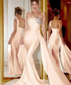 Portia And Scarlett - PS21219 Embellished One Shoulder Trumpet Dress