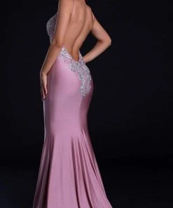 Portia And Scarlett - PS21226 Appliqued V Neck Mermaid Dress