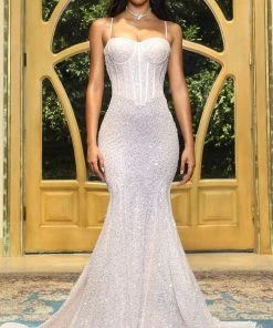Portia And Scarlett - Ps22036 Corset Style Sequin Gown