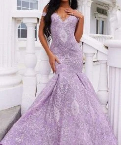 Portia And Scarlett - Ps22042 Sweetheart Bodice Embroidered Gown