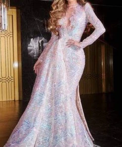 Portia And Scarlett - Ps22345C Long Sleeves Sparkling Sequin Dress