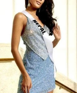 Portia And Scarlett PS22484C - Overlaid Neck Cocktail Dress 12 Portia And Scarlett PS22484C - Overlaid Neck Cocktail Dress