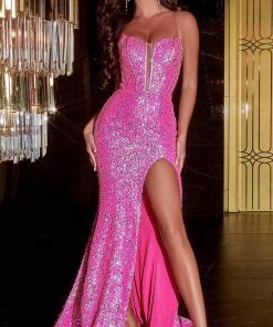 Portia And Scarlett PS22540 - Wide Leg Slit Evening Gown