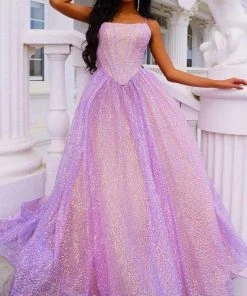 Portia And Scarlett - Ps22660 Square Neck Glittered Ballgown