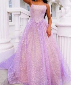 Portia And Scarlett - Ps22660 Square Neck Glittered Ballgown