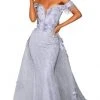 Portia And Scarlett - PS6001S Glitter Overskirt Mermaid Evening Gown