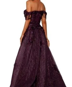 Portia And Scarlett - PS6001S Glitter Overskirt Mermaid Evening Gown