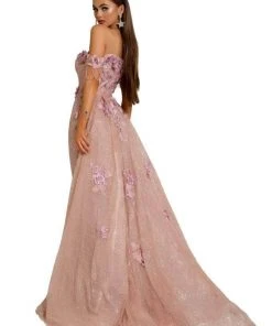 Portia And Scarlett - PS6001S Glitter Overskirt Mermaid Evening Gown