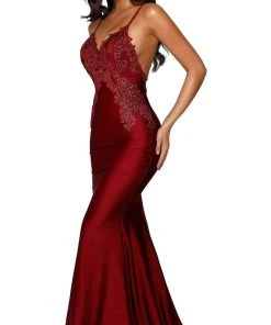 Portia And Scarlett - PS6303 Lace Appliqued Sleeveless Evening Gown