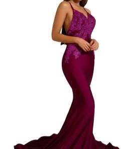 Portia And Scarlett - PS6303 Lace Appliqued Sleeveless Evening Gown