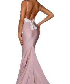 Portia And Scarlett - PS6303 Lace Appliqued Sleeveless Evening Gown