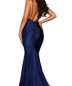Portia And Scarlett - PS6303 Lace Appliqued Sleeveless Evening Gown