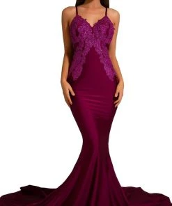 Portia And Scarlett - PS6303 Lace Appliqued Sleeveless Evening Gown
