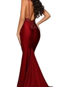 Portia And Scarlett - PS6303 Lace Appliqued Sleeveless Evening Gown