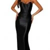 Portia And Scarlett - PS6306 Lace-Up Open Back Side Slit Evening Gown