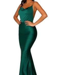 Portia And Scarlett - PS6319 Scoop Metallic Strap Prom Gown