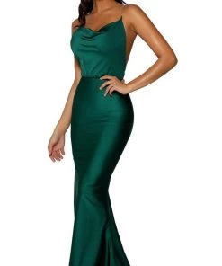 Portia And Scarlett - PS6319 Scoop Metallic Strap Prom Gown