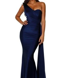Portia And Scarlett - PS6321 Ruched Asymmetric Evening Dress