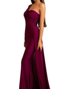 Portia And Scarlett - PS6321 Ruched Asymmetric Evening Dress