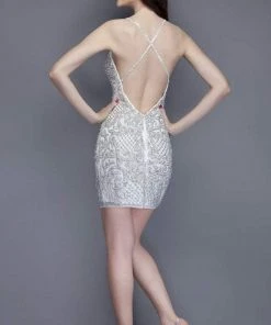 Primavera Couture - 3138 Bejeweled Plunging V-neck Cocktail Dress 23 Primavera Couture - 3138 Bejeweled Plunging V-neck Cocktail Dress