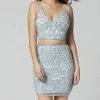 Primavera Couture - 3321 Beaded Two Piece Halter V-neck Sheath Dress 1 Primavera Couture - 3321 Beaded Two Piece Halter V-neck Sheath Dress