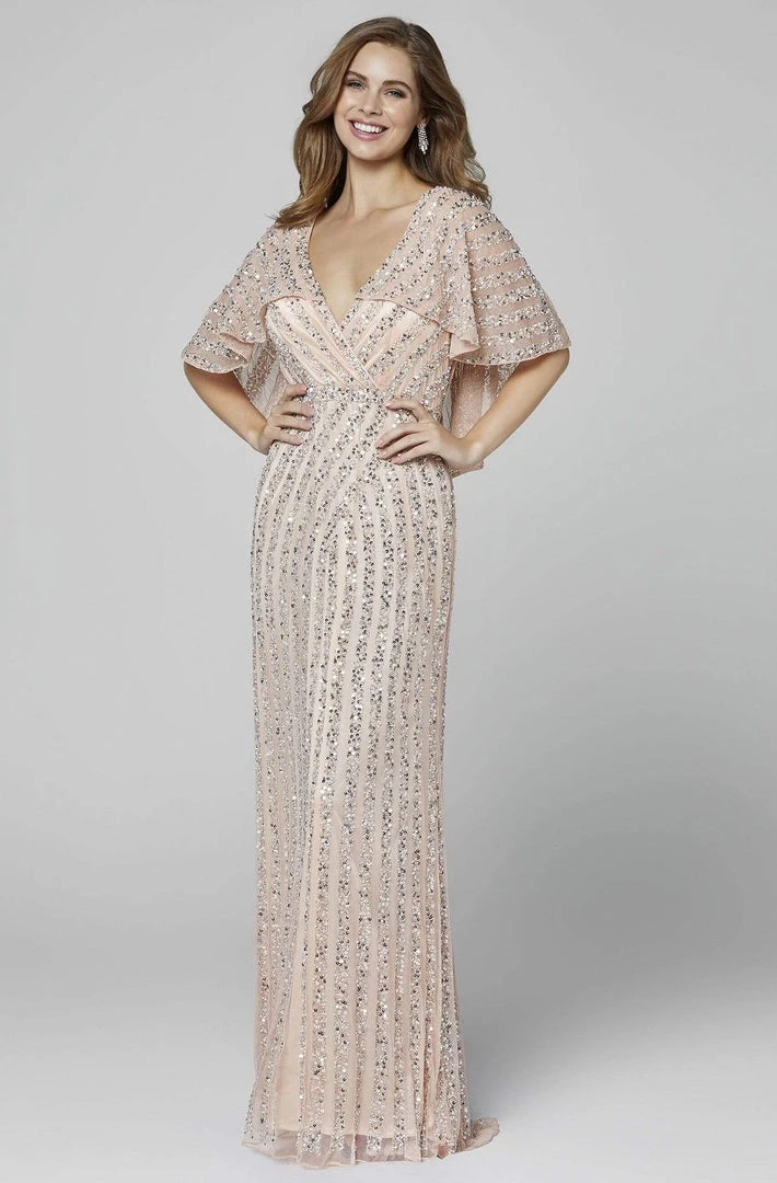 Primavera Couture - 3366 Embellished Plunging V-neck Sheath Dress 6 Primavera Couture - 3366 Embellished Plunging V-neck Sheath Dress