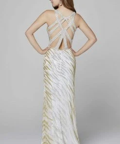 Primavera Couture - 3417 Strappy Back Column Dress 12 Primavera Couture - 3417 Strappy Back Column Dress