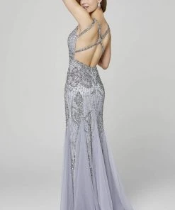 Primavera Couture - 3423 Sequined V-Neck Trumpet Dress 15 Primavera Couture - 3423 Sequined V-Neck Trumpet Dress