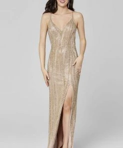 Primavera Couture - 3424 Beaded Column Long Dress