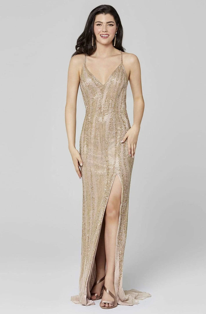 Primavera Couture - 3424 Beaded Column Long Dress 3 Primavera Couture - 3424 Beaded Column Long Dress