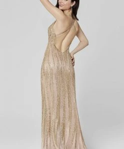 Primavera Couture - 3424 Beaded Column Long Dress