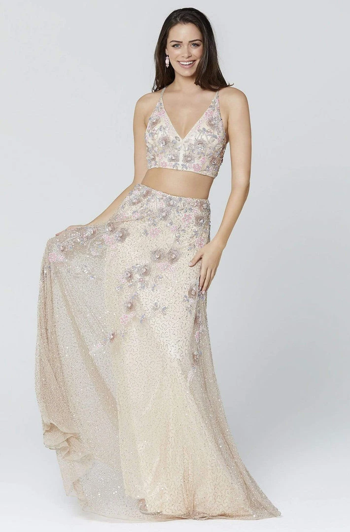 Primavera Couture - 3431 Two-Piece Sequined A-Line Dress 3 Primavera Couture - 3431 Two-Piece Sequined A-Line Dress