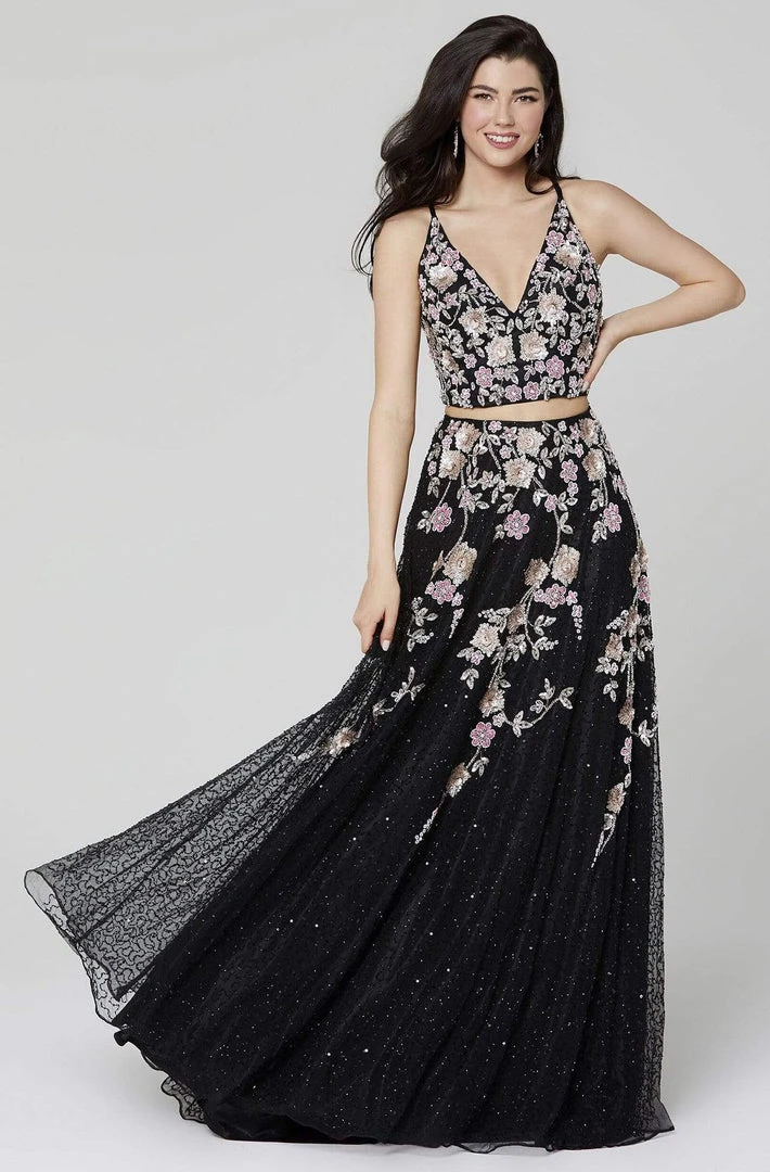 Primavera Couture - 3431 Two-Piece Sequined A-Line Dress 6 Primavera Couture - 3431 Two-Piece Sequined A-Line Dress