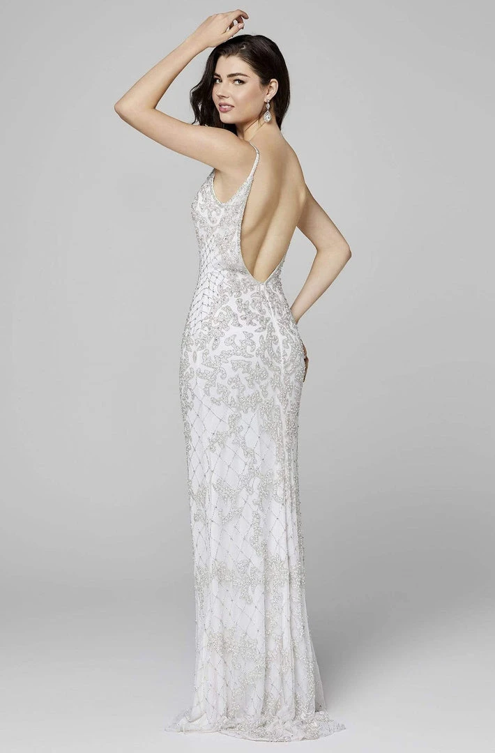 Primavera Couture - 3433 Sequin Plunging V-Neck Sheath Gown 6 Primavera Couture - 3433 Sequin Plunging V-Neck Sheath Gown