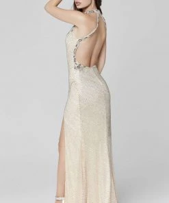 Primavera Couture - 3448 Halter Sequin And Bead Sheath Dress 12 Primavera Couture - 3448 Halter Sequin And Bead Sheath Dress