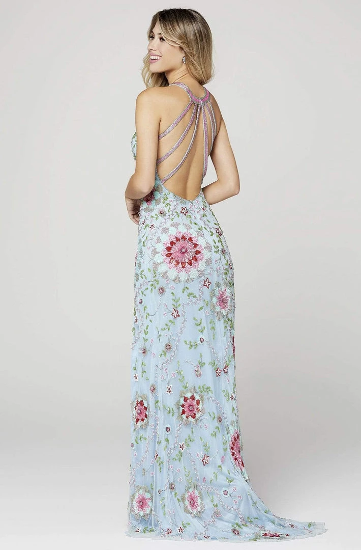 Primavera Couture - 3461 Sequined Halter Neck Sheath Dress 11 Primavera Couture - 3461 Sequined Halter Neck Sheath Dress